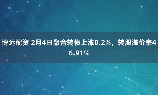 博远配资 2月4日聚合转债上涨0.2%，转股溢价率46.91%